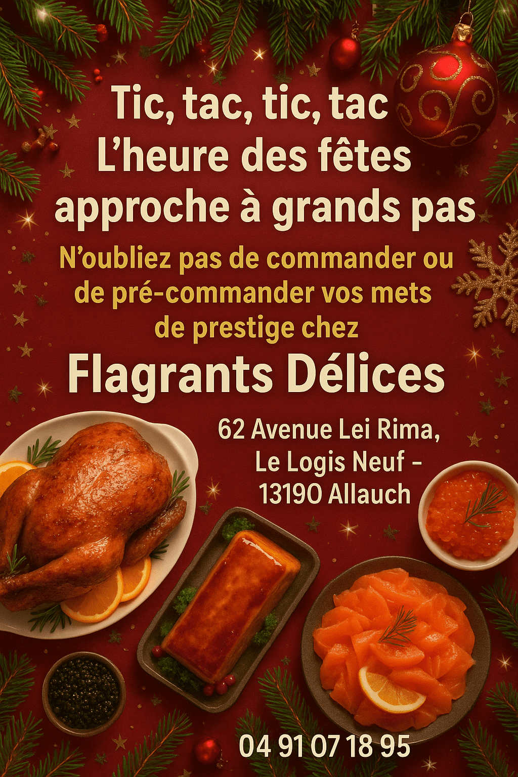 Traiteur Flagrants Délices, pensez à réserver.